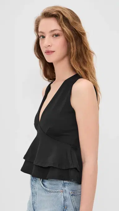 susana monaco Double Layered V Neck Tank | Thumbnail 4 susana monaco Double Layered V Neck Tank | Thumbnail 4