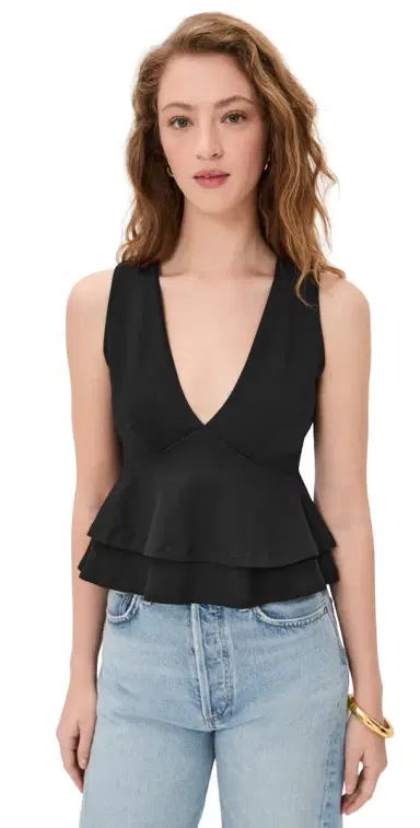 susana monaco Double Layered V Neck Tank | Thumbnail 1 susana monaco Double Layered V Neck Tank | Thumbnail 1