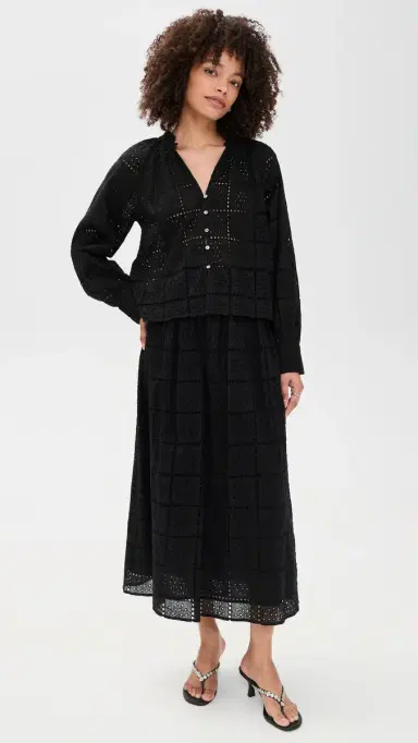 RAILS Dax Skirt Black Grid Embroidery | Thumbnail 5