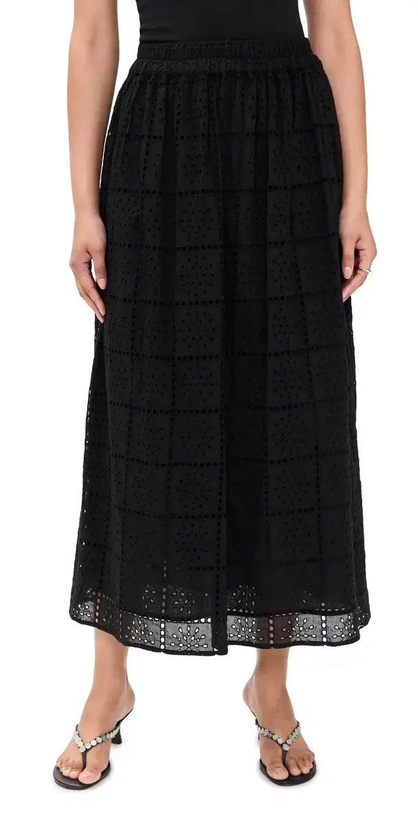 Dax kirt Black Grid Embroidery