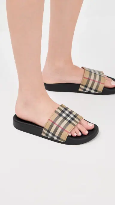 Burberry Furley Check Slide Sandals Archive Beige IP Check 40 | Thumbnail 3