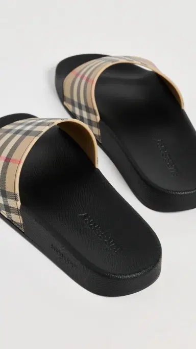 Burberry Furley Check Slide Sandals Archive Beige IP Check 40 | Thumbnail 4