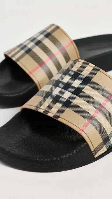 Burberry Furley Check Slide Sandals Archive Beige IP Check 40 | Thumbnail 6