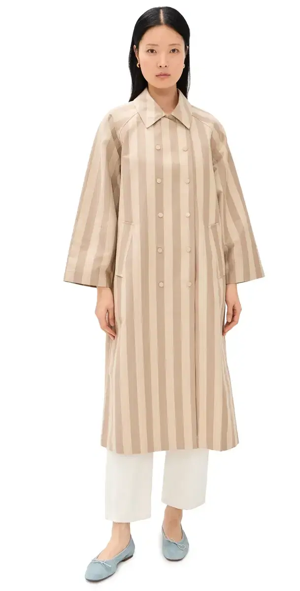 Striped Trench Coat Mocha/Dark Vanilla