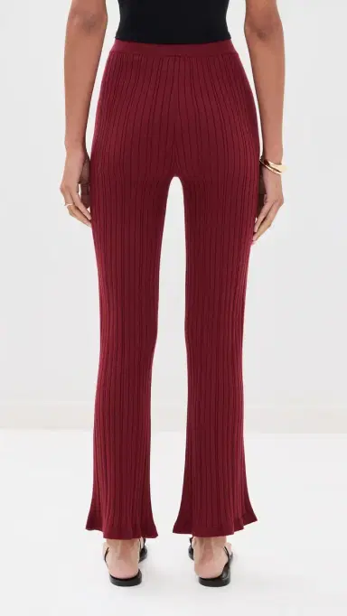 LE BOP Ribbed Flare Pants Oxblood M | Thumbnail 3 LE BOP Ribbed Flare Pants Oxblood M | Thumbnail 3