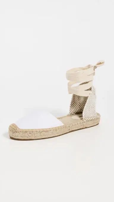 Soludos Lauren Lace-Up Espadrilles Oasis White 9-9.5 | Thumbnail 2