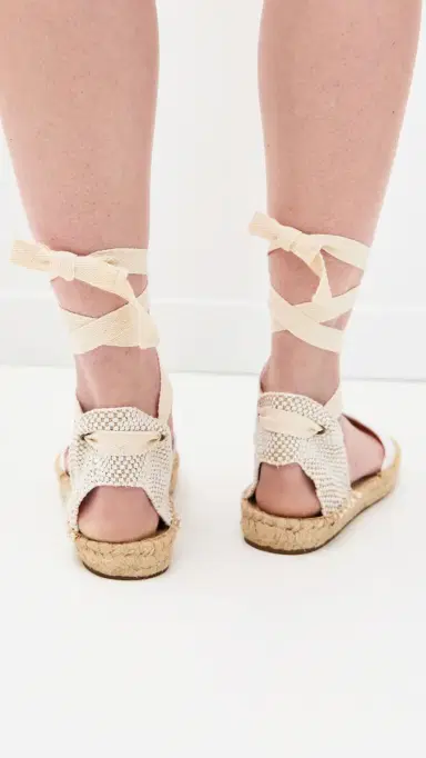 Soludos Lauren Lace-Up Espadrilles Oasis White 9-9.5 | Thumbnail 4