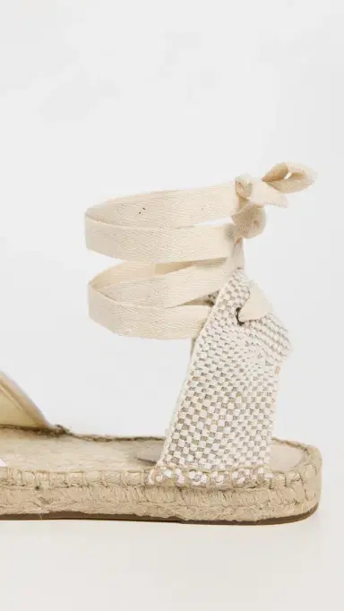 Soludos Lauren Lace-Up Espadrilles Oasis White 9-9.5 | Thumbnail 6