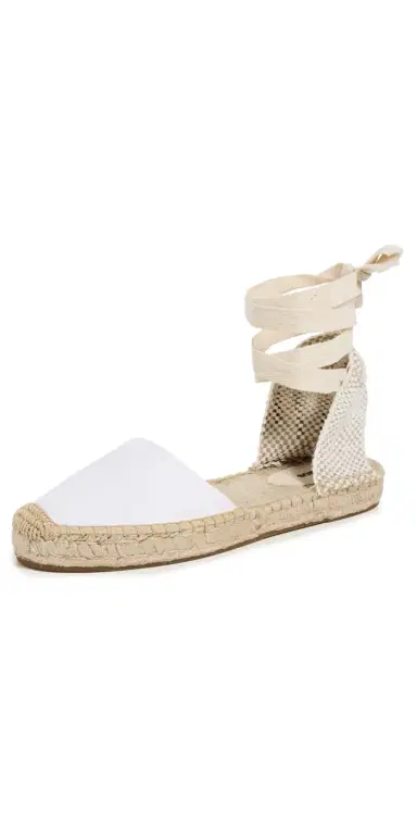 Soludos Lauren Lace-Up Espadrilles Oasis White 9-9.5 | Thumbnail 1