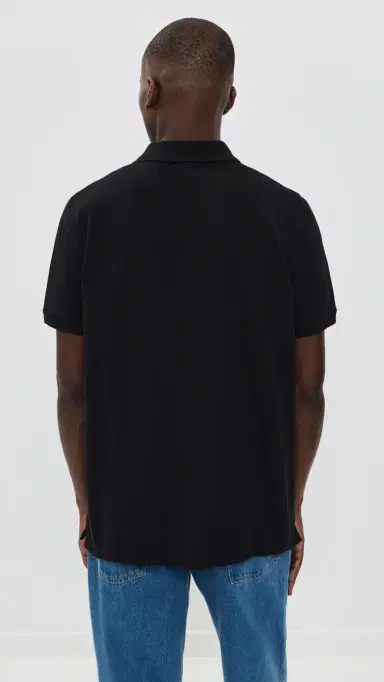 Maison Kitsuné Fox Head Patch Regular Polo Black L | Thumbnail 3