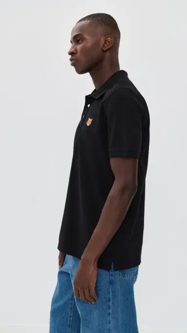 Maison Kitsuné Fox Head Patch Regular Polo Black L | Thumbnail 4