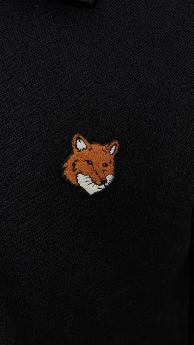 Maison Kitsuné Fox Head Patch Regular Polo Black L | Thumbnail 6
