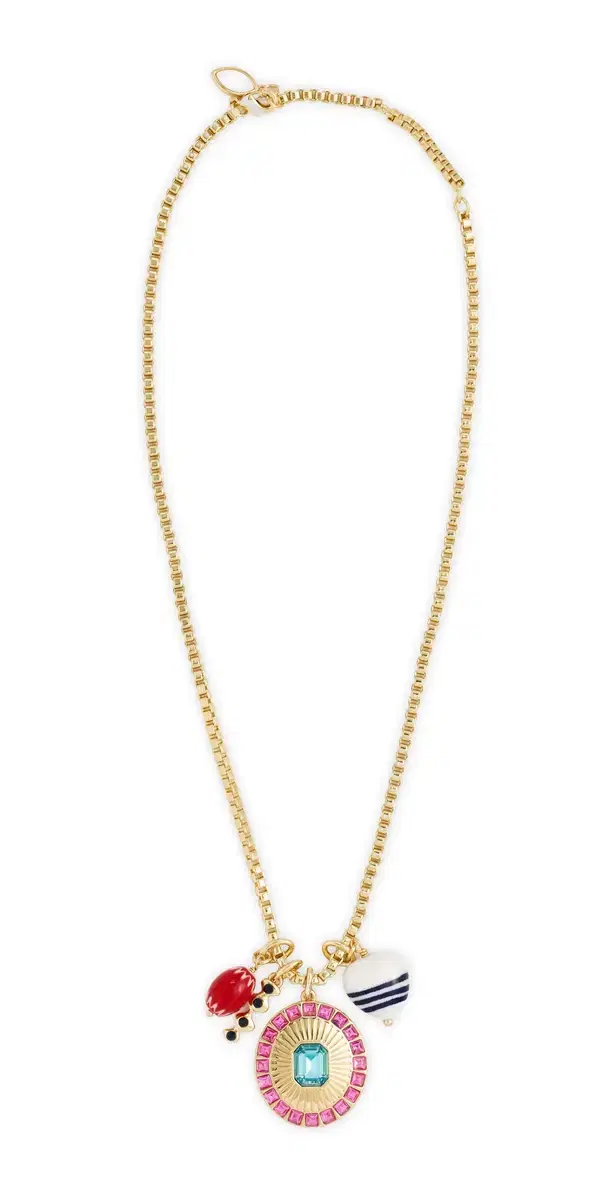 Miranda Charm Necklace Gold Multi One Size