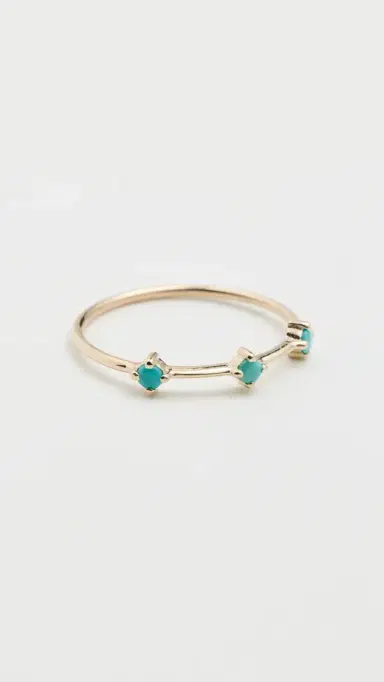 Zoë Chicco 14k Gold Turquoise Dash Ring 14k Yellow Gold | Thumbnail 2