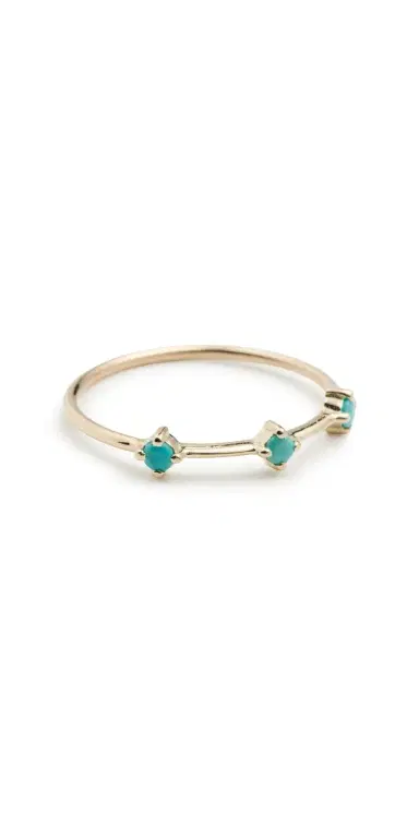 Zoë Chicco 14k Gold Turquoise Dash Ring 14k Yellow Gold | Thumbnail 1