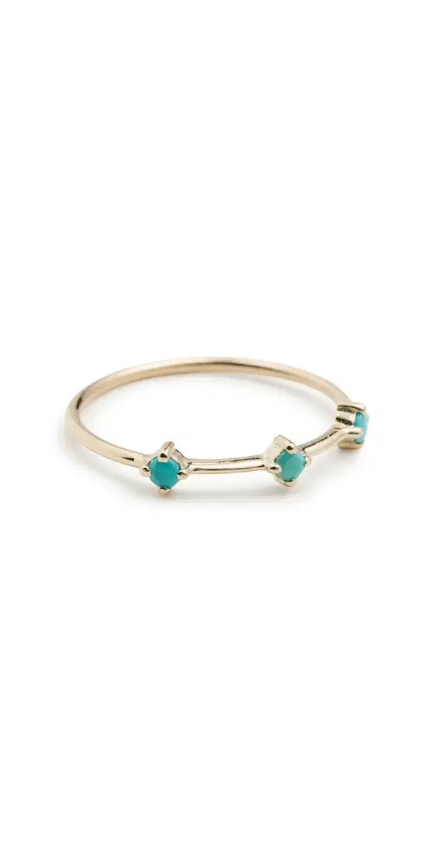 Zoe Chicco 14k Gold Turquoise Dash Ring 14k Yellow Gold
