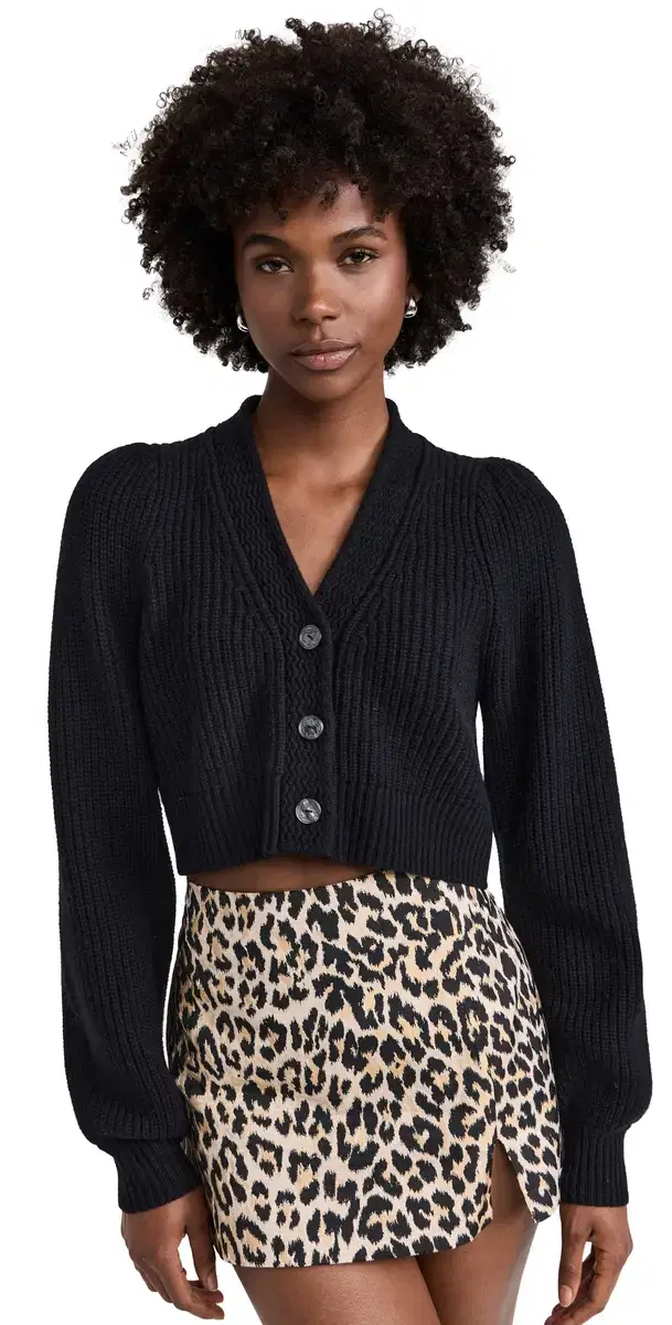 Avignon Crop Cardigan Black