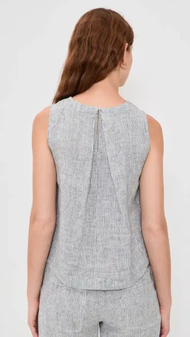 Madewell Pleated Linen Top Mini Black White Stripe | Thumbnail 3 Madewell Pleated Linen Top Mini Black White Stripe | Thumbnail 3