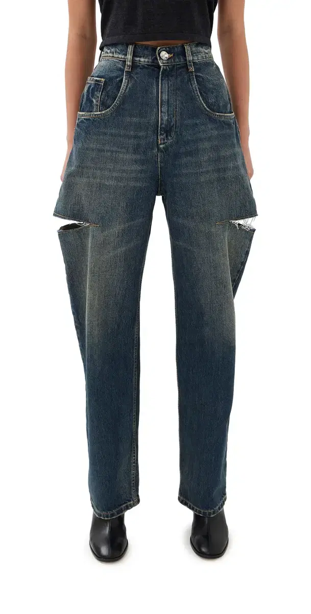 Maison Margiela Denim Jeans with Slash Details Washed Indigo
