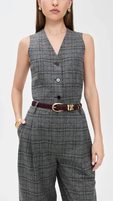Madewell Triple Metal Keeper Belt Cabernet Haircalf L | Thumbnail 3