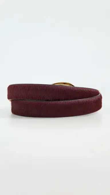 Madewell Triple Metal Keeper Belt Cabernet Haircalf L | Thumbnail 4