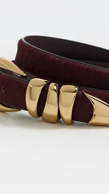 Madewell Triple Metal Keeper Belt Cabernet Haircalf L | Thumbnail 5