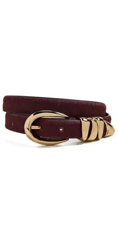 Madewell Triple Metal Keeper Belt Cabernet Haircalf L | Thumbnail 1