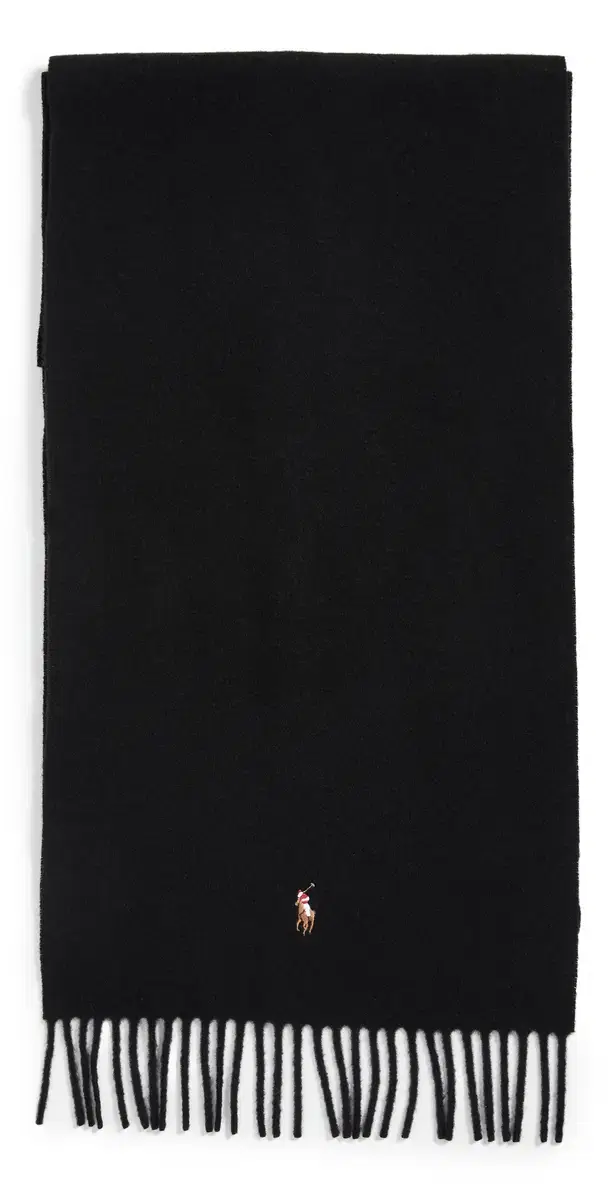 Signature Italian Virgin Wool Scarf Black One Size