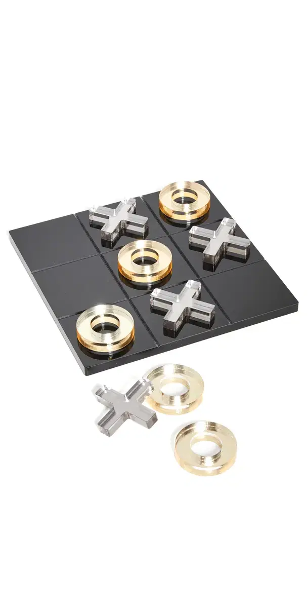 Tizo Design Lucite Tic Tac Toe Set Black/Gold One Size