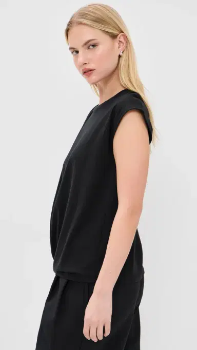 Vince Relaxed Drape Top Black | Thumbnail 4 Vince Relaxed Drape Top Black | Thumbnail 4
