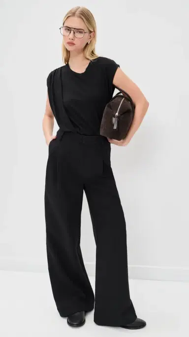 Vince Relaxed Drape Top Black | Thumbnail 5 Vince Relaxed Drape Top Black | Thumbnail 5