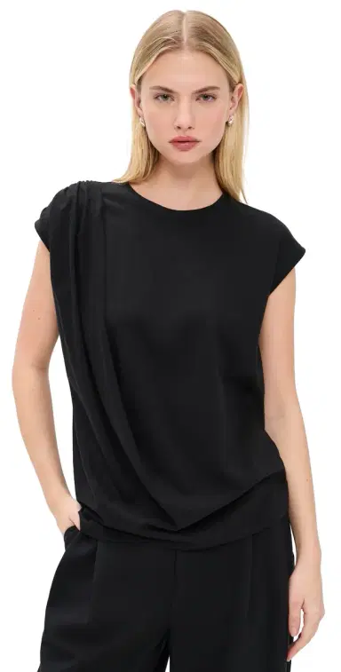 Vince Relaxed Drape Top Black | Thumbnail 1 Vince Relaxed Drape Top Black | Thumbnail 1