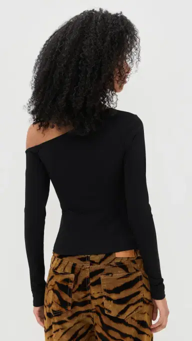 Good American Weightless culpting One houlder Top Black001 | Thumbnail 3