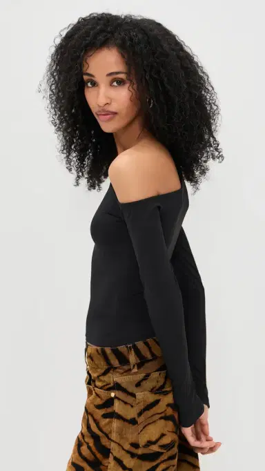 Good American Weightless culpting One houlder Top Black001 | Thumbnail 4