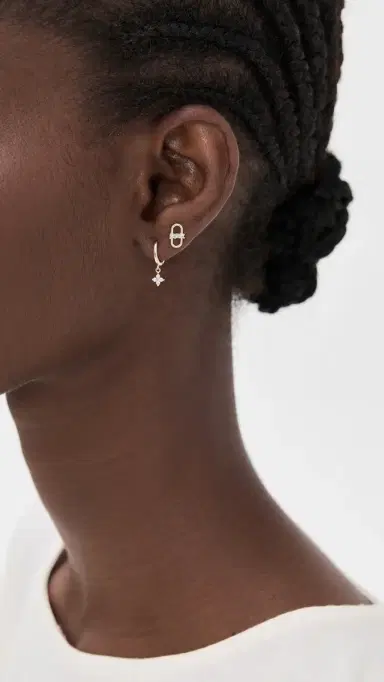 Zoë Chicco 14k Gold Diamond Open Link Single Stud Earring 14k Yellow Gold One Size | Thumbnail 3 Zoë Chicco 14k Gold Diamond Open Link Single Stud Earring 14k Yellow Gold One Size | Thumbnail 3