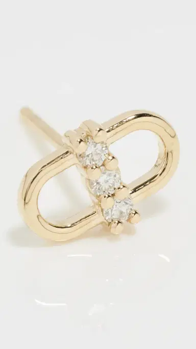 Zoë Chicco 14k Gold Diamond Open Link Single Stud Earring 14k Yellow Gold One Size | Thumbnail 4 Zoë Chicco 14k Gold Diamond Open Link Single Stud Earring 14k Yellow Gold One Size | Thumbnail 4