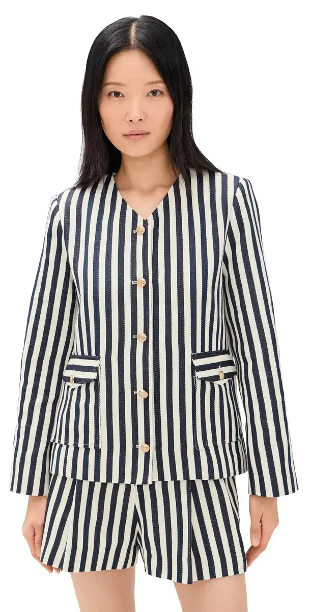 Danae Blazer Cream Navy tripe