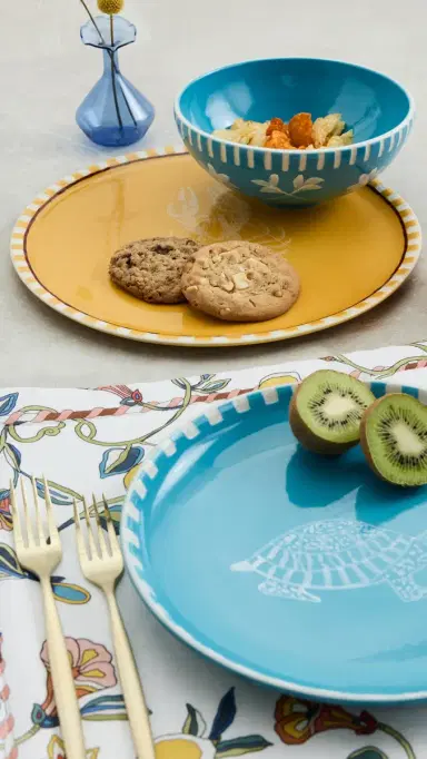 Carolina K Hand-Painted Lobster Serving Plate Yellow One Size | Thumbnail 3