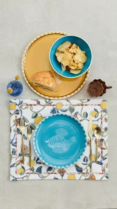 Carolina K Hand-Painted Lobster Serving Plate Yellow One Size | Thumbnail 5