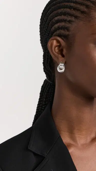 Heaven Mayhem Baby Knot Silver Earrings | Thumbnail 3