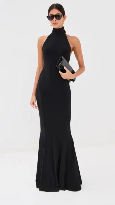 Norma Kamali Halter Fishtail Gown | Thumbnail 2 Norma Kamali Halter Fishtail Gown | Thumbnail 2