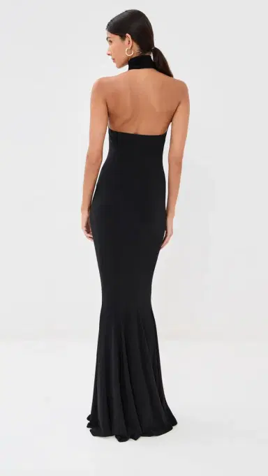 Norma Kamali Halter Fishtail Gown | Thumbnail 3 Norma Kamali Halter Fishtail Gown | Thumbnail 3