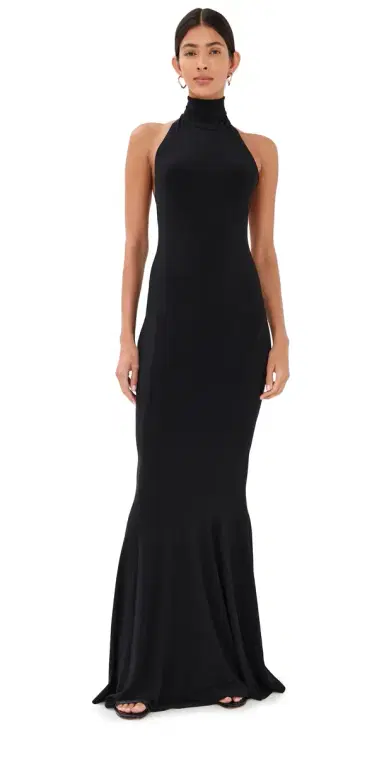 Norma Kamali Halter Fishtail Gown | Thumbnail 1 Norma Kamali Halter Fishtail Gown | Thumbnail 1