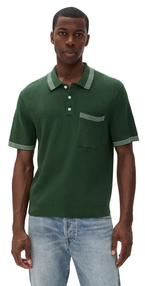 March tripe hort leeve Polo Botanical Green