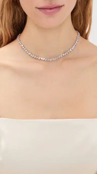 Shashi Pear Tennis Necklace | Thumbnail 3 Shashi Pear Tennis Necklace | Thumbnail 3