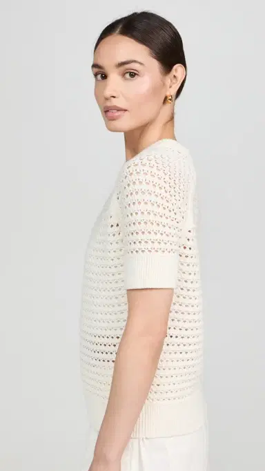 Varley Alva Knit Tee Egret L | Thumbnail 4 Varley Alva Knit Tee Egret L | Thumbnail 4