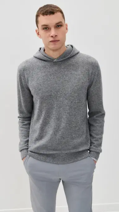 Greyson Koko Cashmere Blend Hoodie Sweater moke Heather | Thumbnail 2