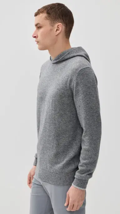 Greyson Koko Cashmere Blend Hoodie Sweater moke Heather | Thumbnail 4