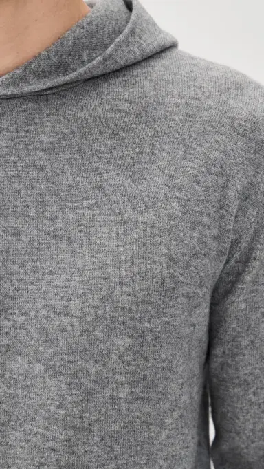 Greyson Koko Cashmere Blend Hoodie Sweater moke Heather | Thumbnail 6
