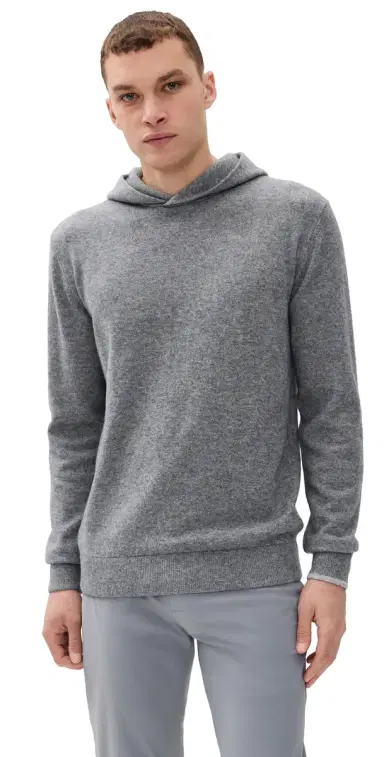 Greyson Koko Cashmere Blend Hoodie Sweater moke Heather | Thumbnail 1